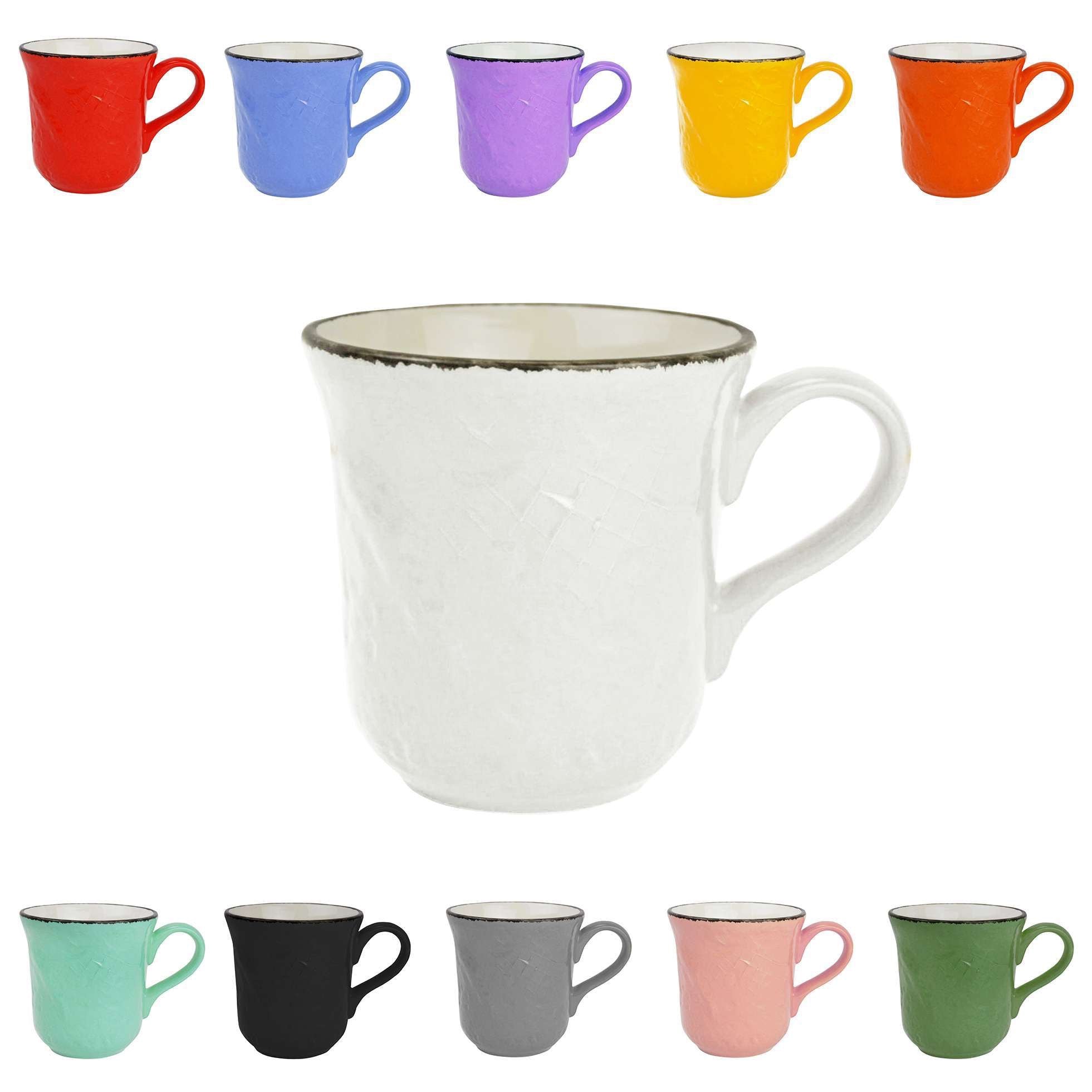 TAZA DE CAFÉ CON ASA ARCUCCI PRETA - JUEGO DE 6 UDS - Barro